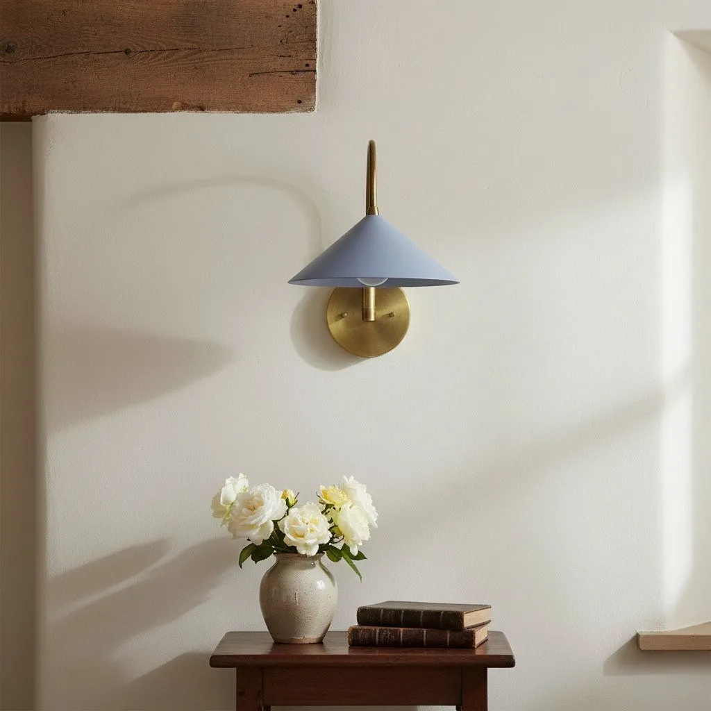 Curva Metal Vintage Wall Sconce  - Elegant Cone Shade for Bedrooms KL1511