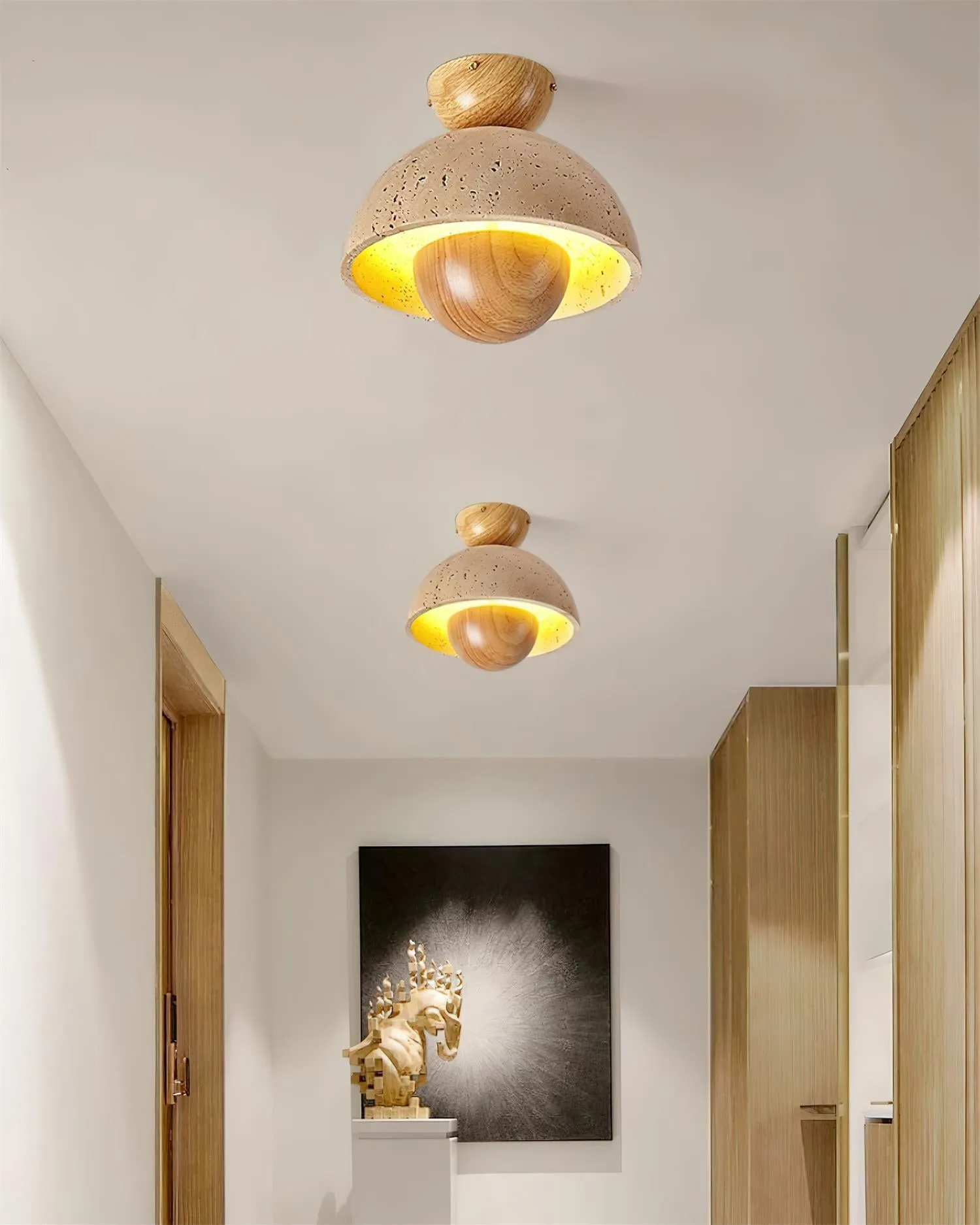 Japanese Wooden Inverted Ceiling Light KL695