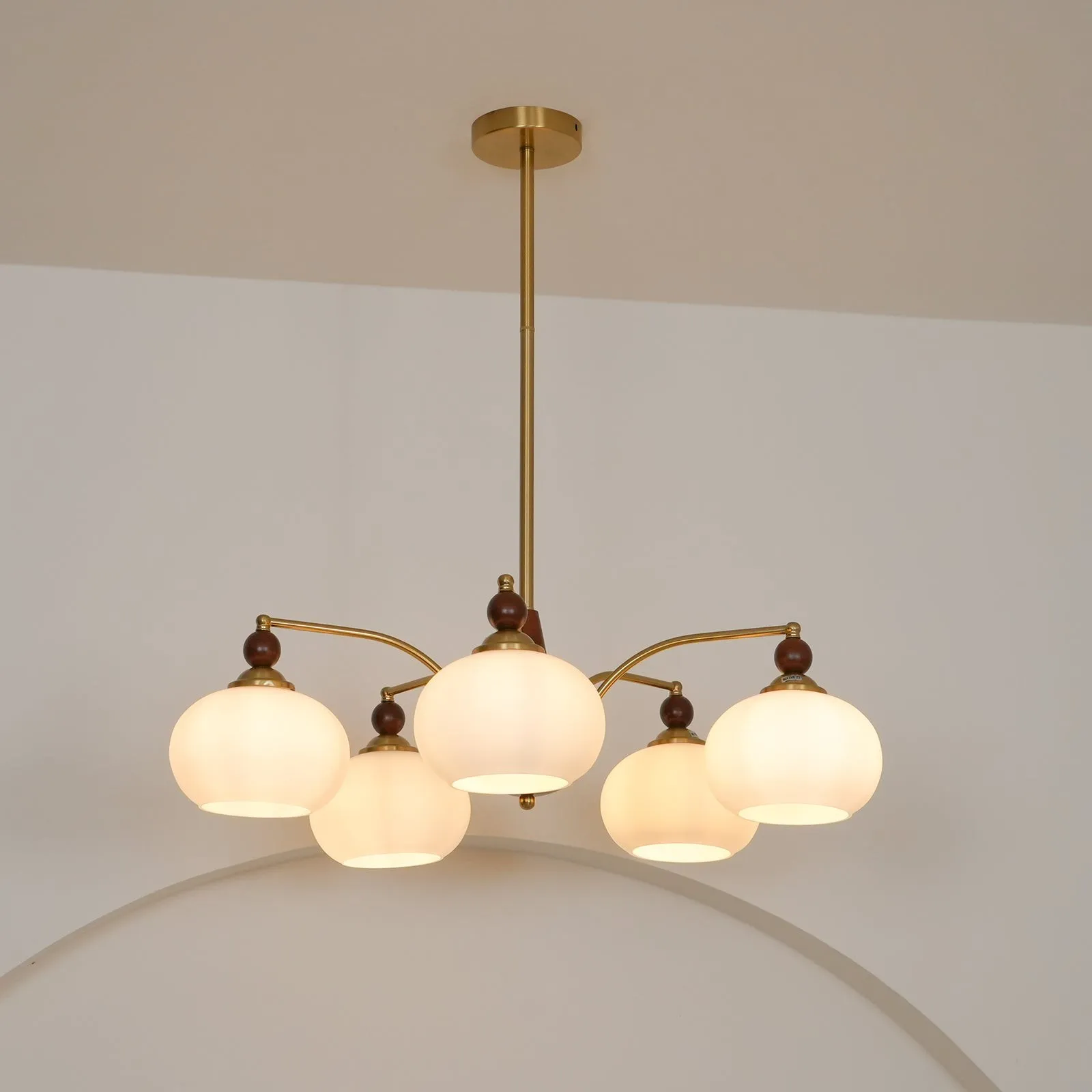 Vintage Multihead Persimmon Chandelier KL609
