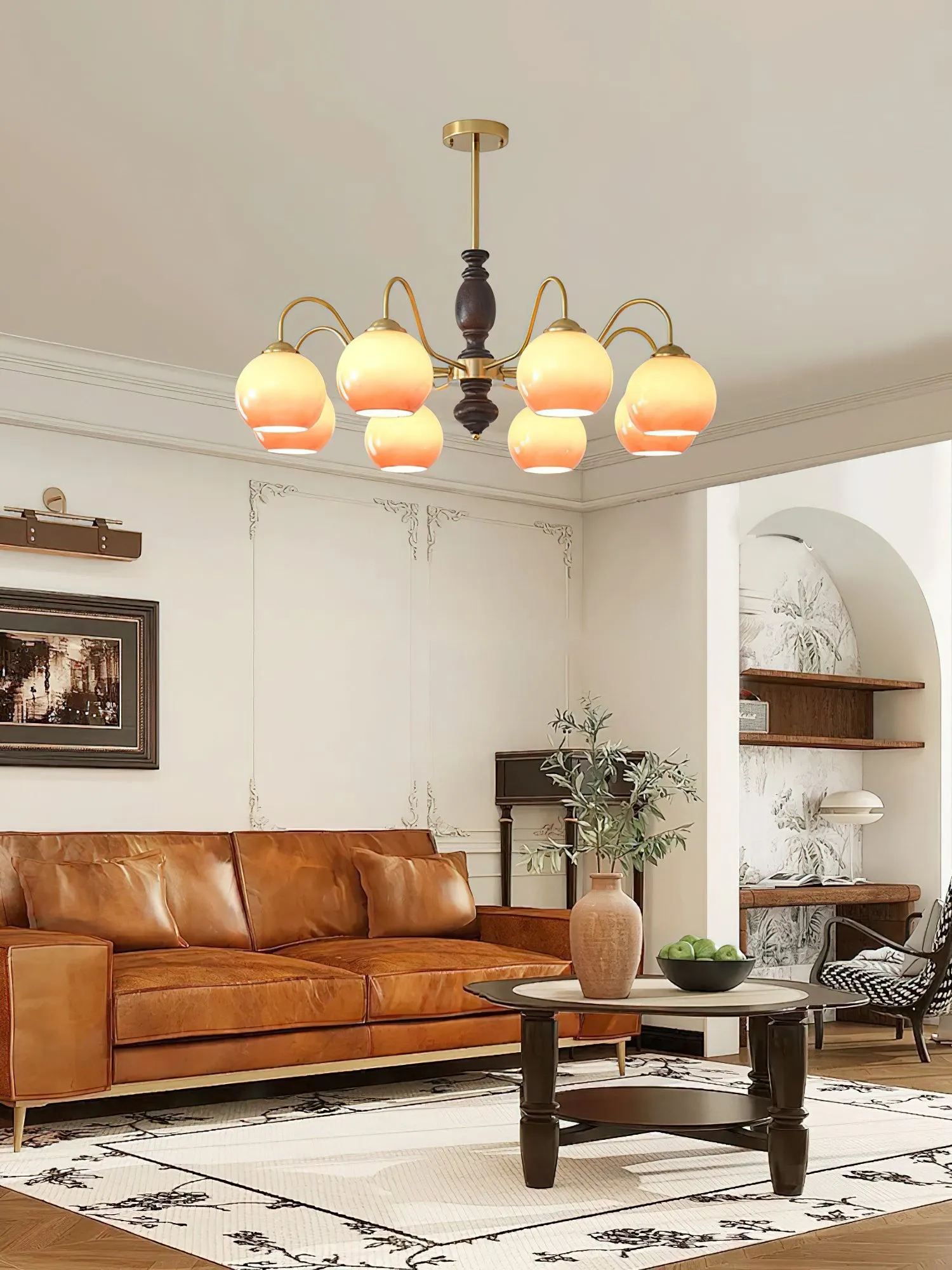 French Medieval Style Caramel Orb Chandelier KL279