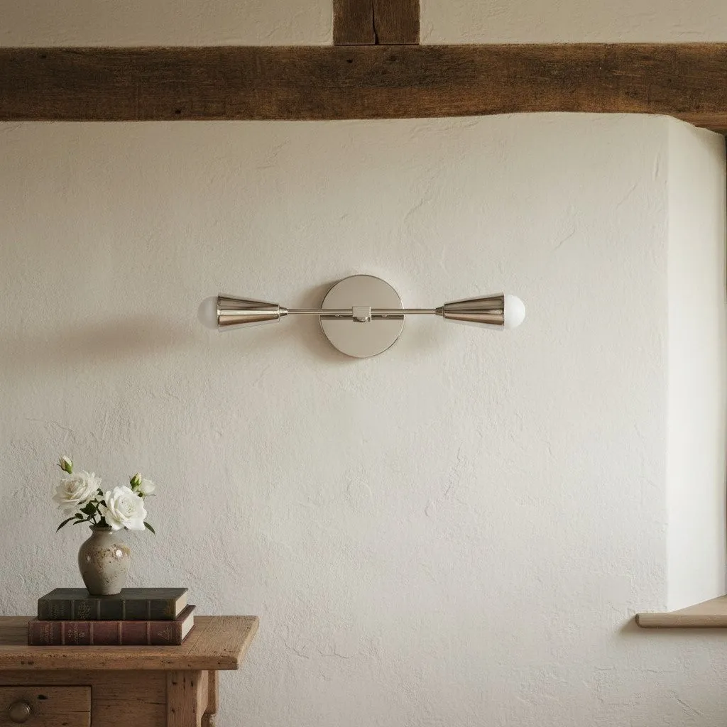 Mobilux Line Minimalist Vanity Light Fixture - Mid Century Bathroom Sconce KL1407