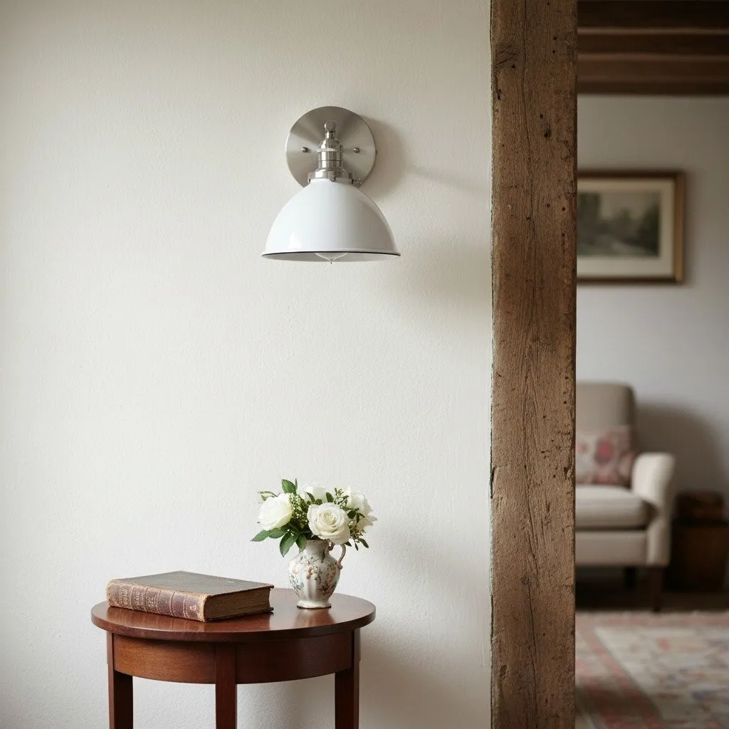 Conique Metal Wall Sconce - White Metal Shade - Industrial Modern Lighting KL1419