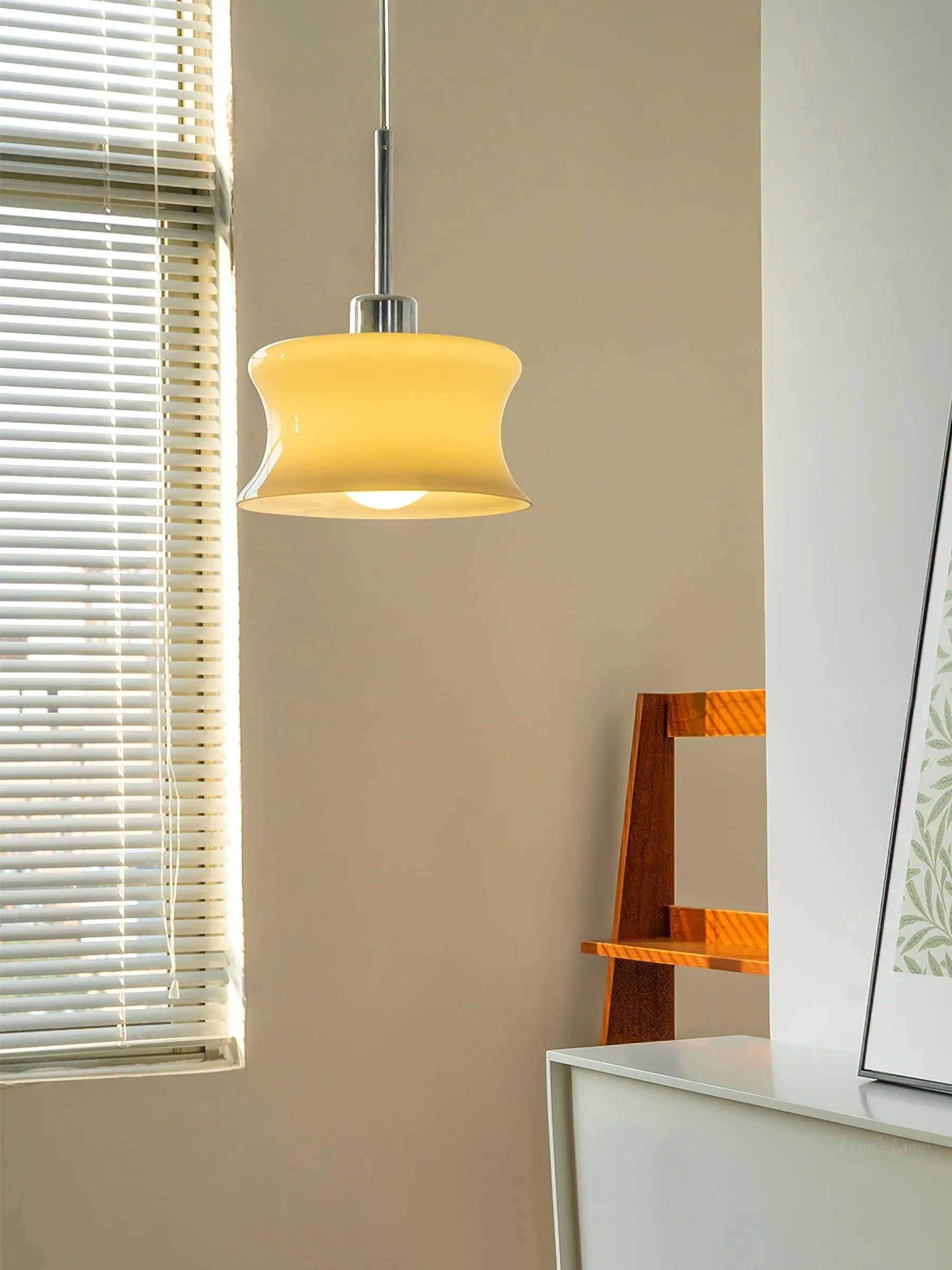 French Vintage Glass Window Pendant Lamp KL219