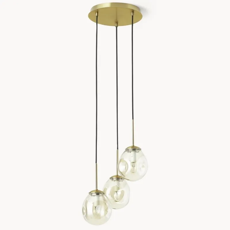 Glissora Hanging Light - Sculptural Cluster Design Tinted Glass and Metal for Entryway KL1739