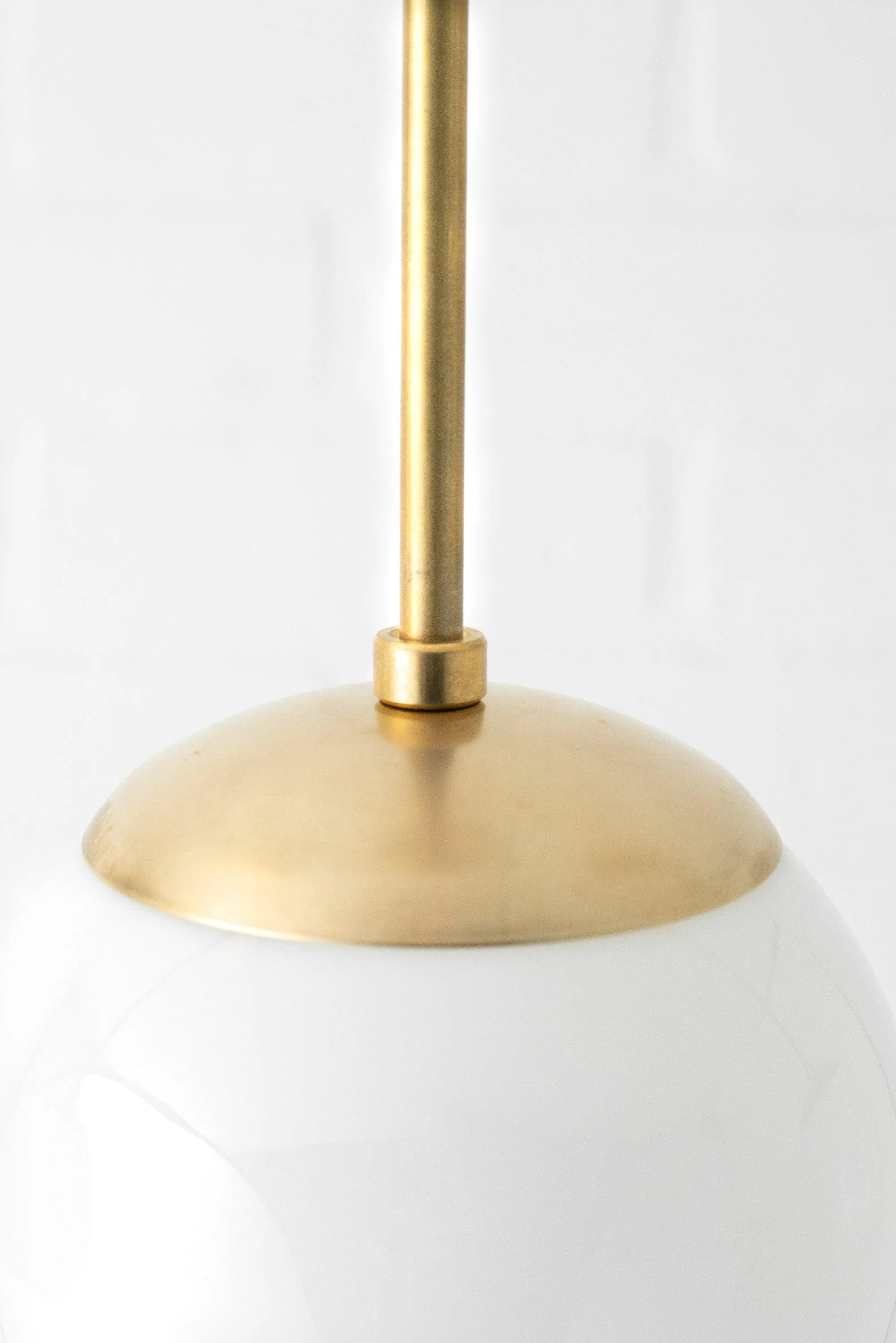 Glorica Glass White Globe Pendant Light - Mid Century Modern Glass Hanging Fixture KL1423
