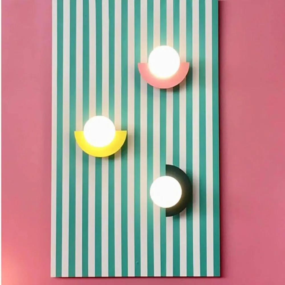 Vibrant Glass Orb Wall Lamp - Nordic Style Accent for Living Room KL150