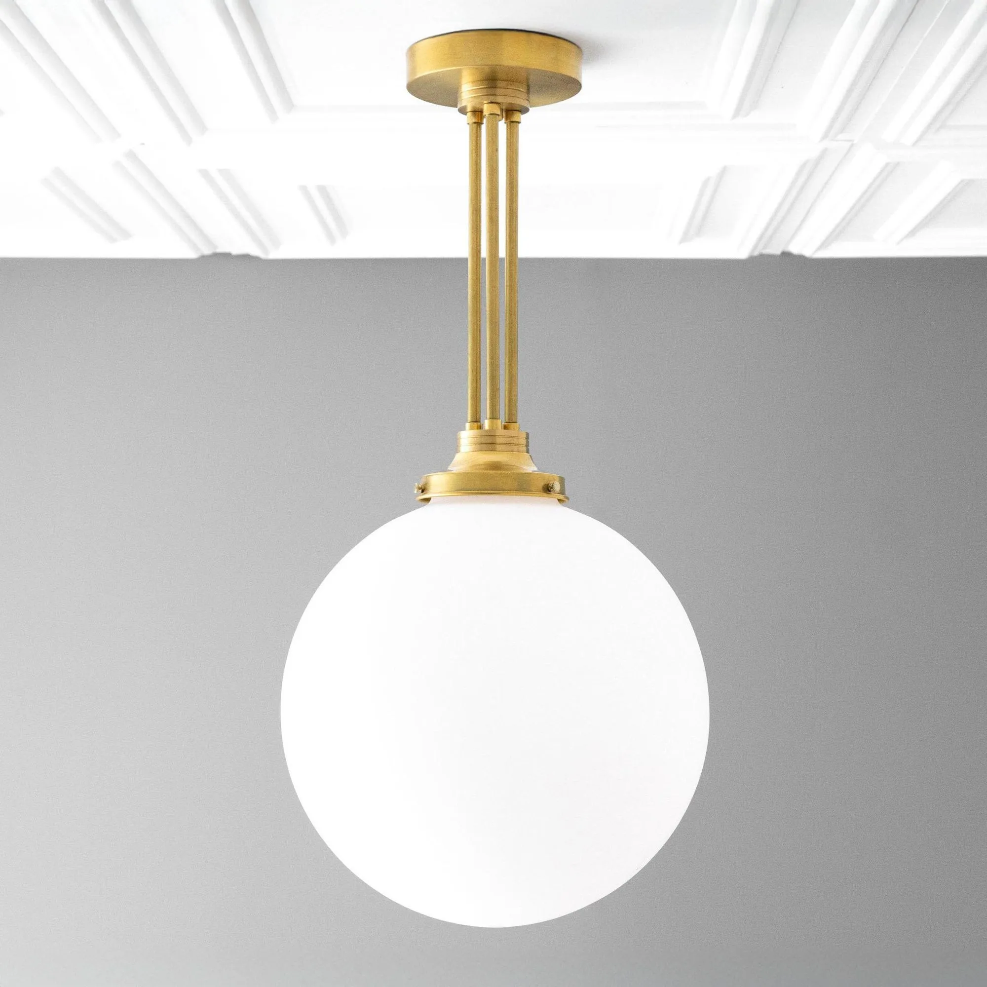 Glorica Glass Frosted Globe Pendant Light - Art Deco Hanging Light for Home KL1493