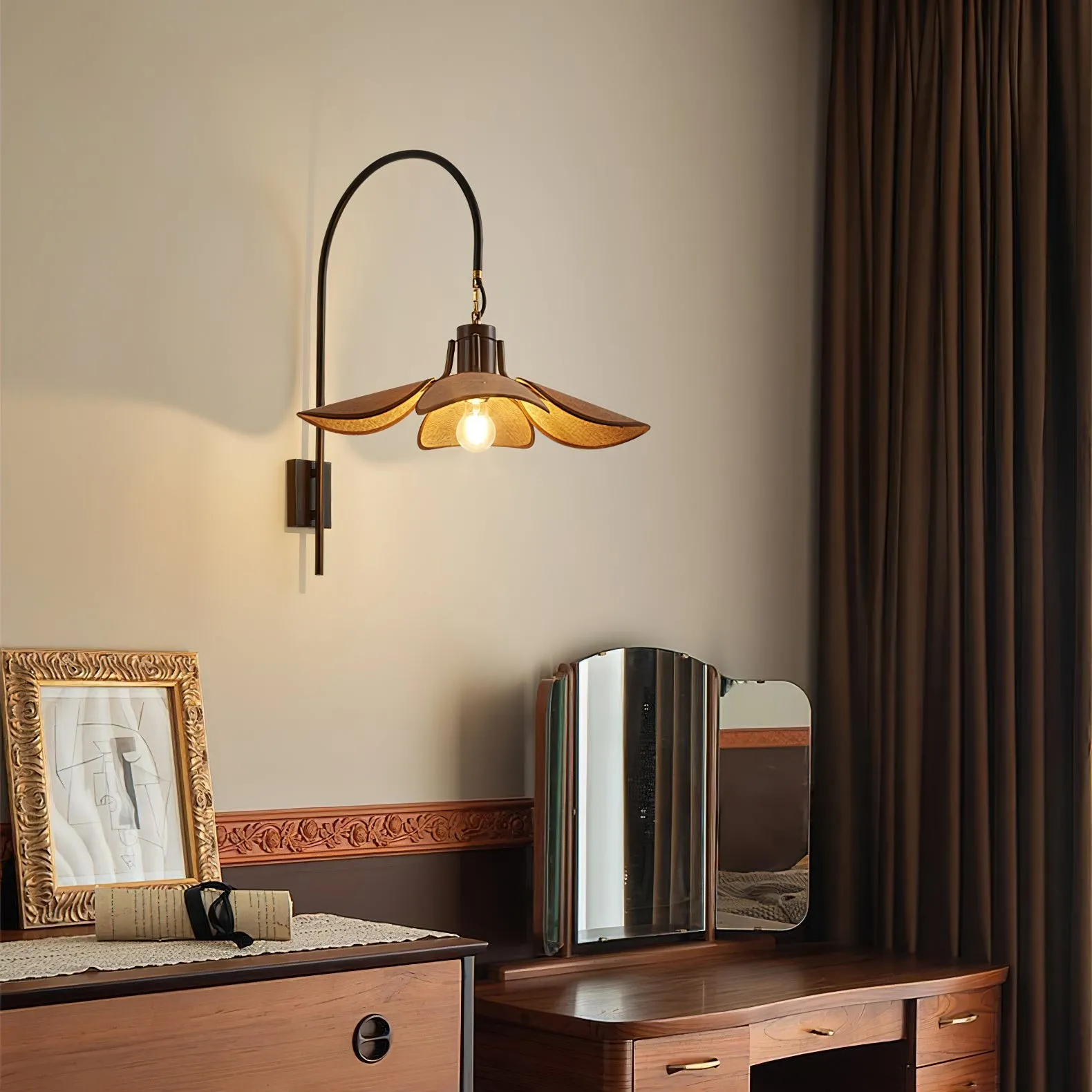 Retro Wabi-Sabi Style Petal Bloom Wall Lamp KL573