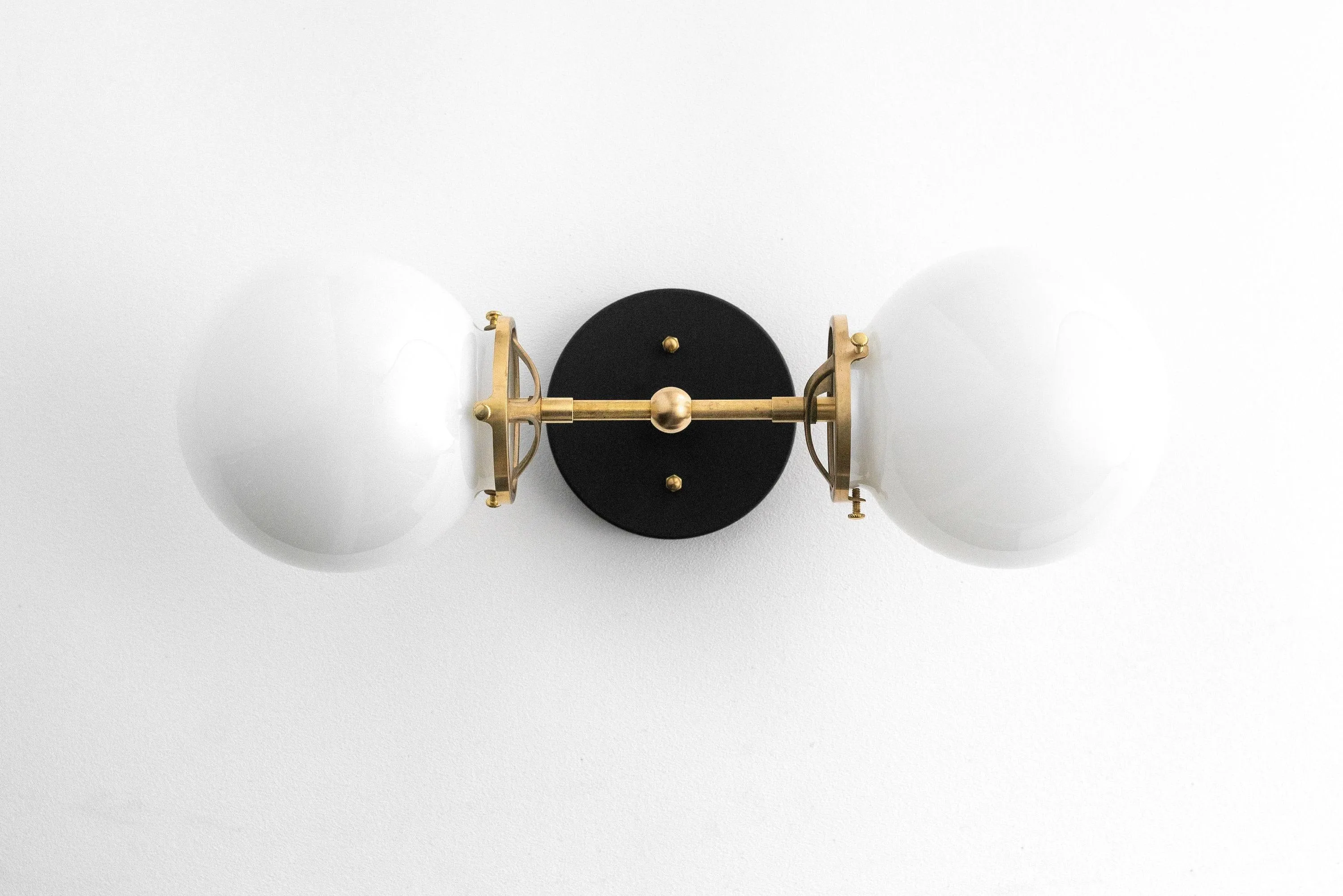 Lumio Globe Art Deco Vanity Light -  Opal Globe Bathroom Sconce KL1416