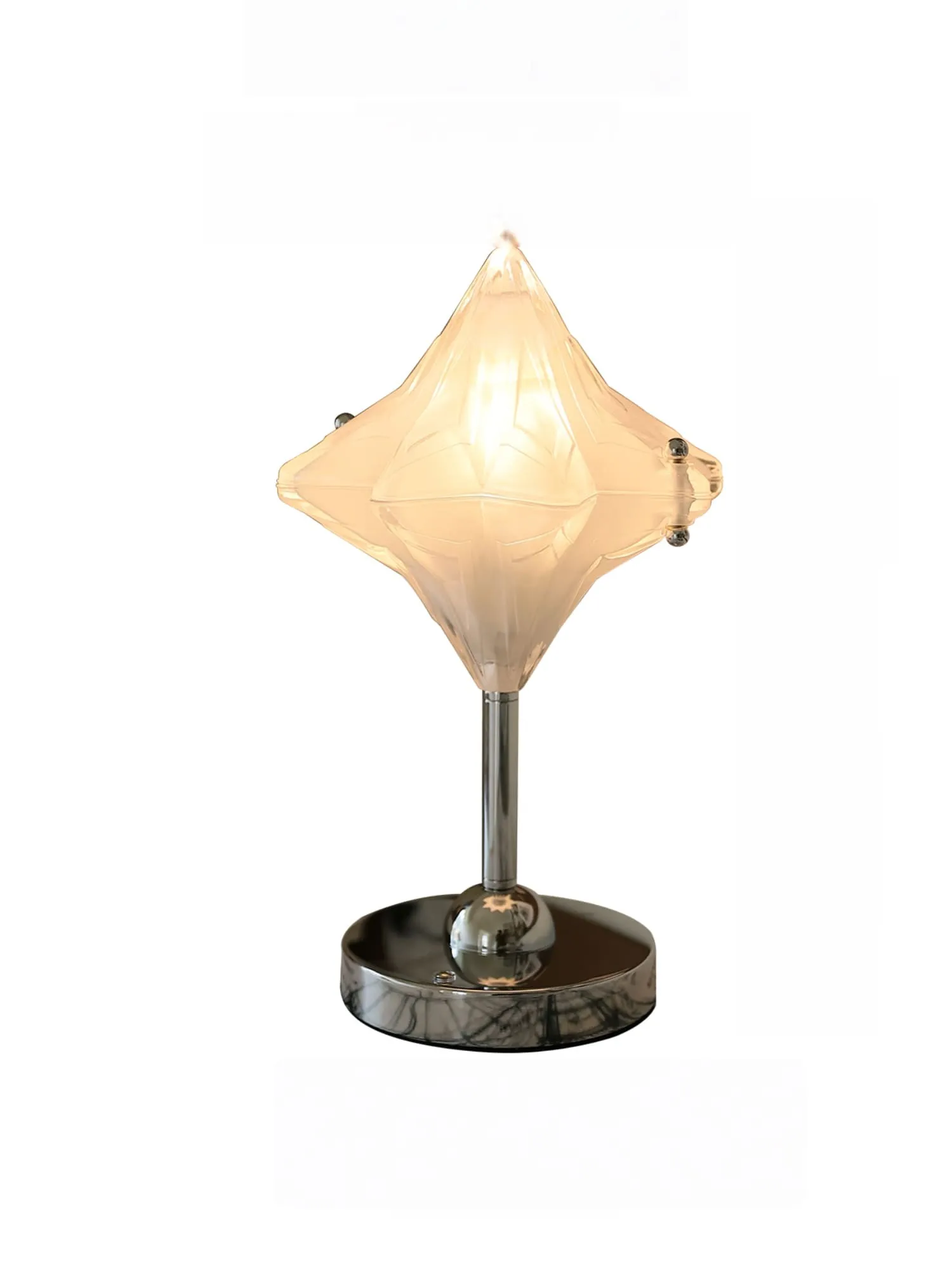 Art Deco Star Table Lamp - Frosted Glass Light for Modern Bedrooms - Astris Lyra KL1566