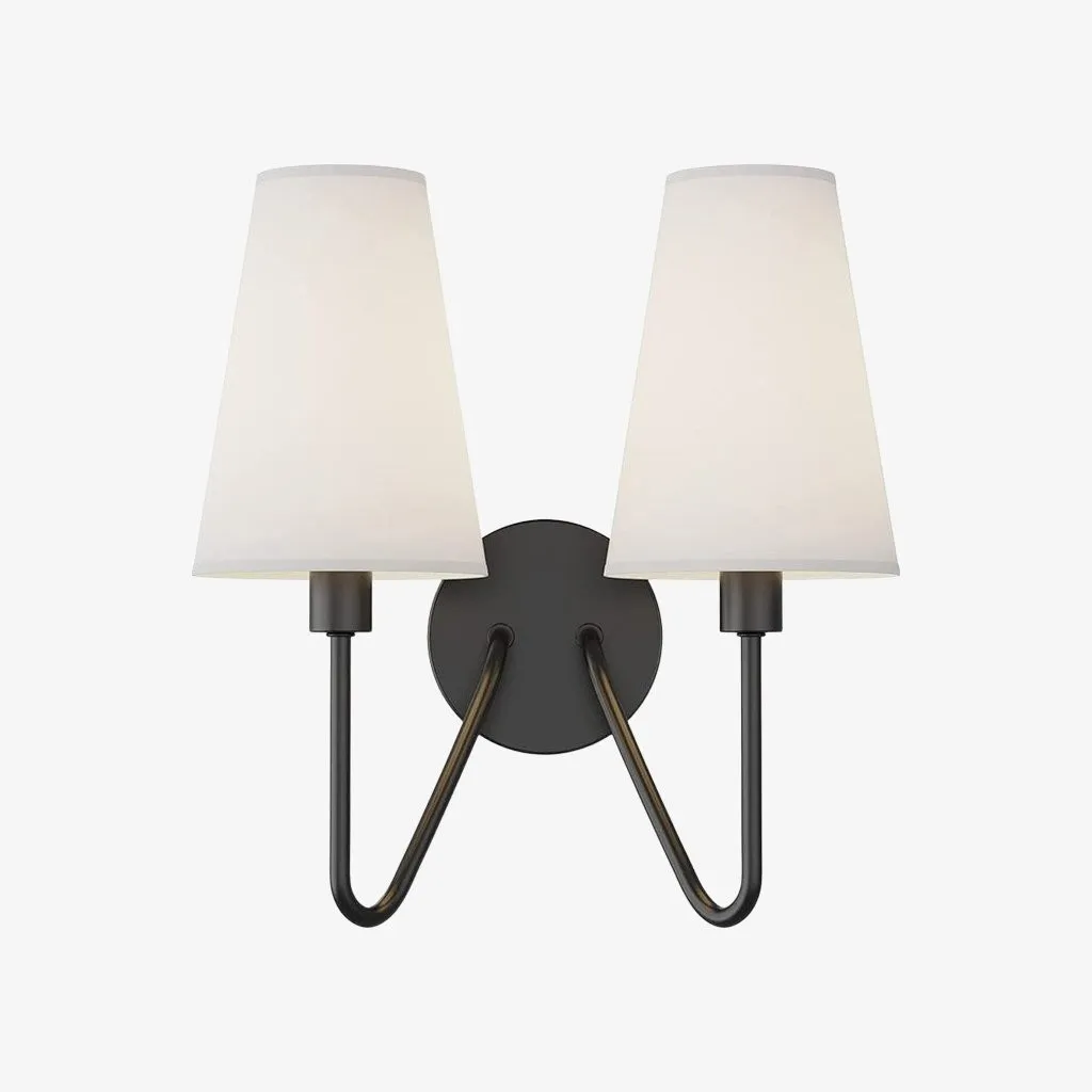 Arcuma Vintage Fabric Shade Wall Lamp for Bedroom and Living Room KL2061