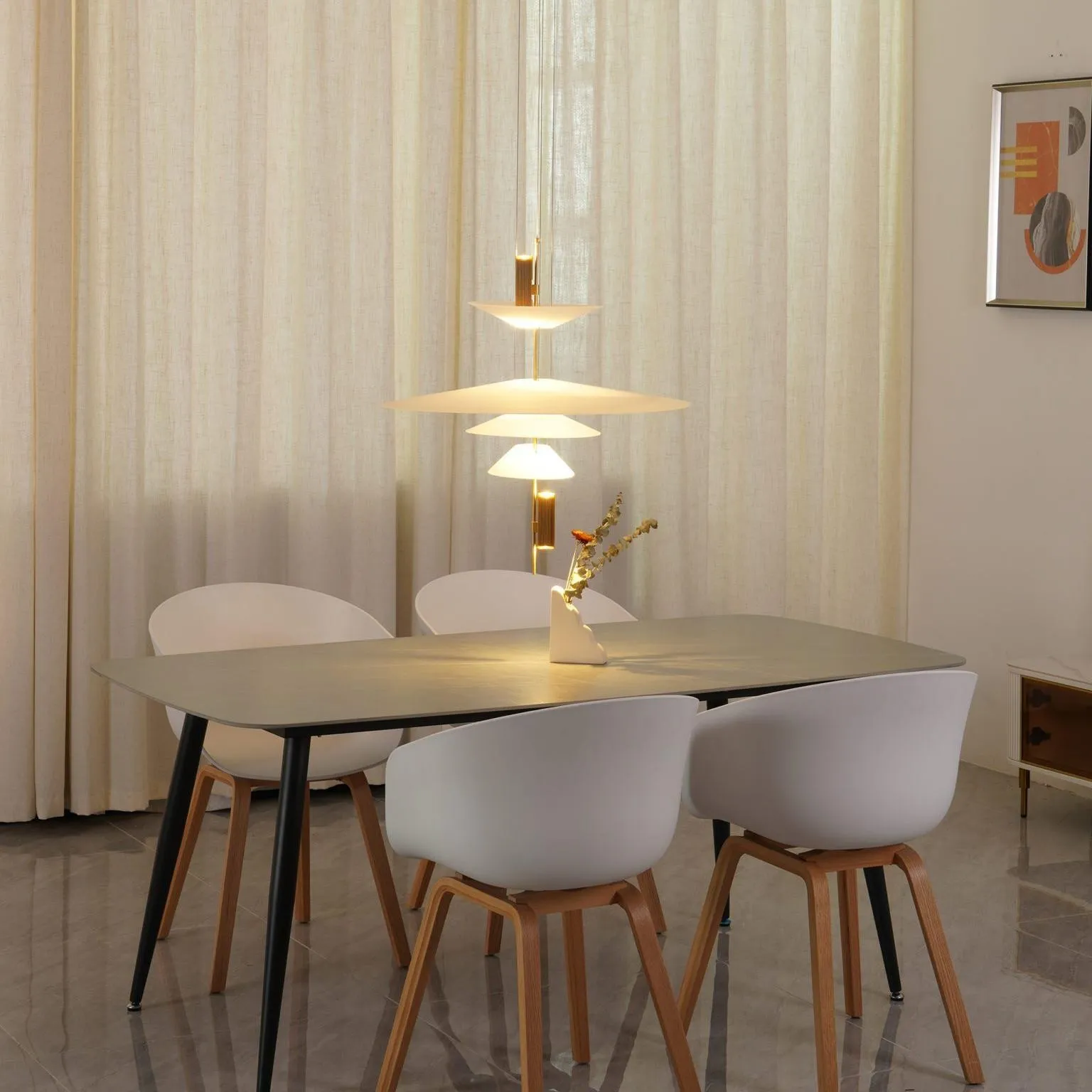 Flamingo Layered Pendant Light - Elegant Modern Lighting for Lounge and Hall
