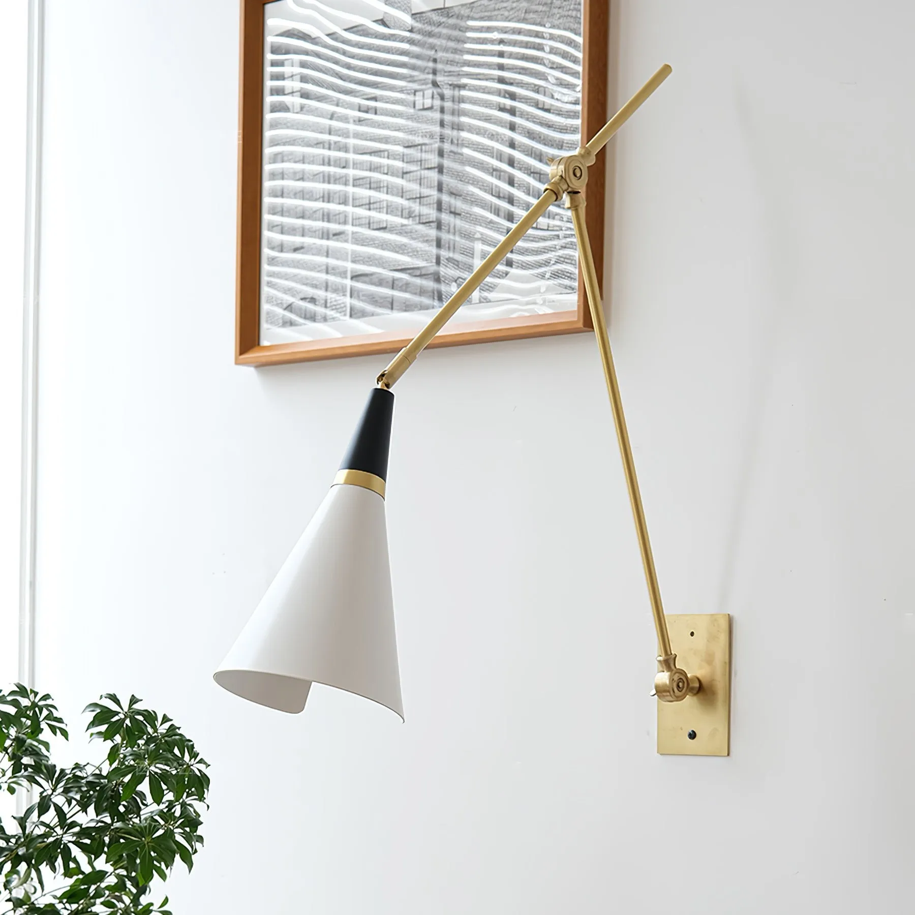 Vintage Metal Adjustable Swing Arm Wall Lamp KL842