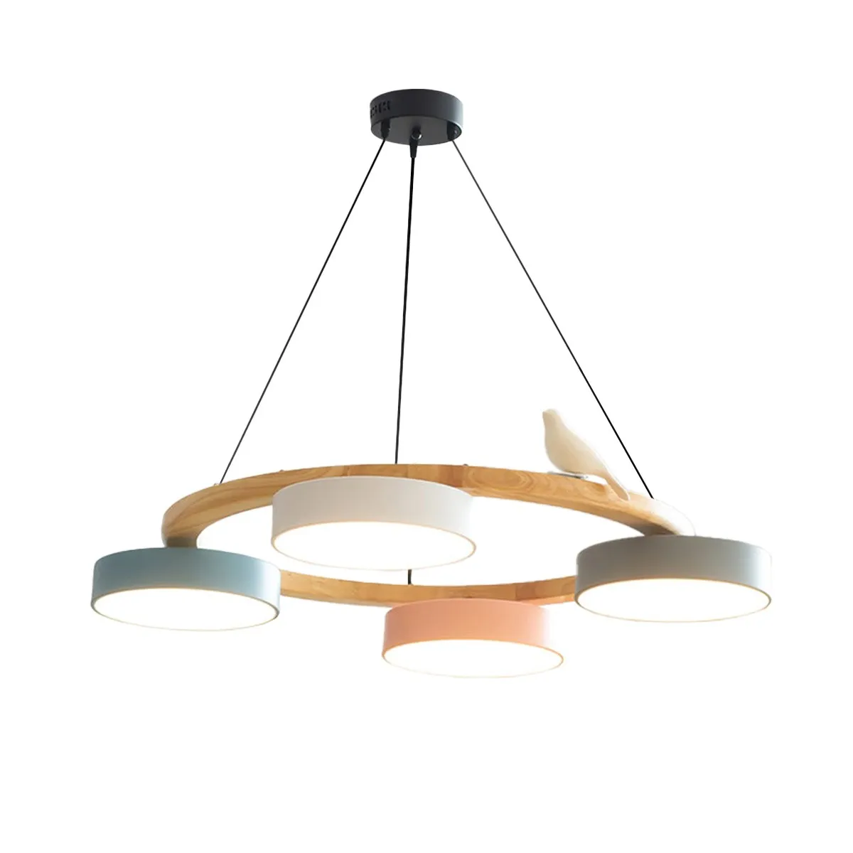 Nordic Wooden Bird Creative Round Chandelier KL775