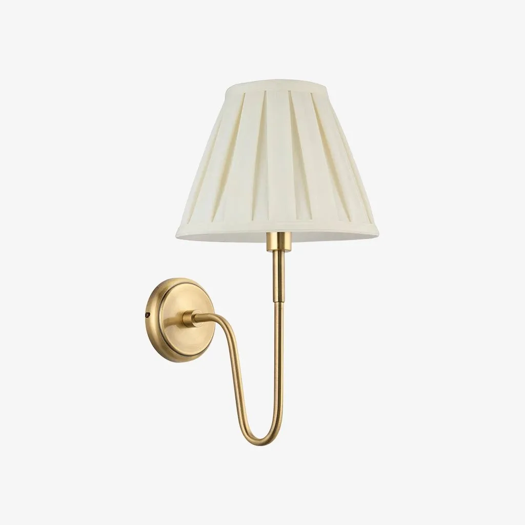 Ivoralux Tapered Fabric Wall Light - Modern Classic Curved Arm Sconce for Hallways or Bedrooms KL1900