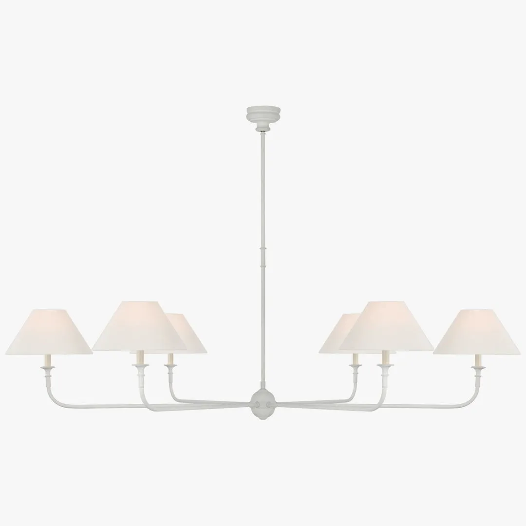 Modern Industrial Metal Chandelier – Luxury Linen Shade Design for Dining or Living Room KL1218