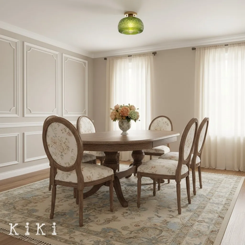 Lurex Engraved Glass Ceiling Light - Classic Floral Semi Flush Mount for Interior KL830