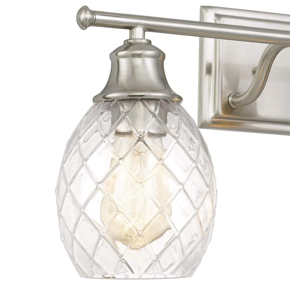 Modern Farmhouse Brushed Nickel Glass Wall Light KL79