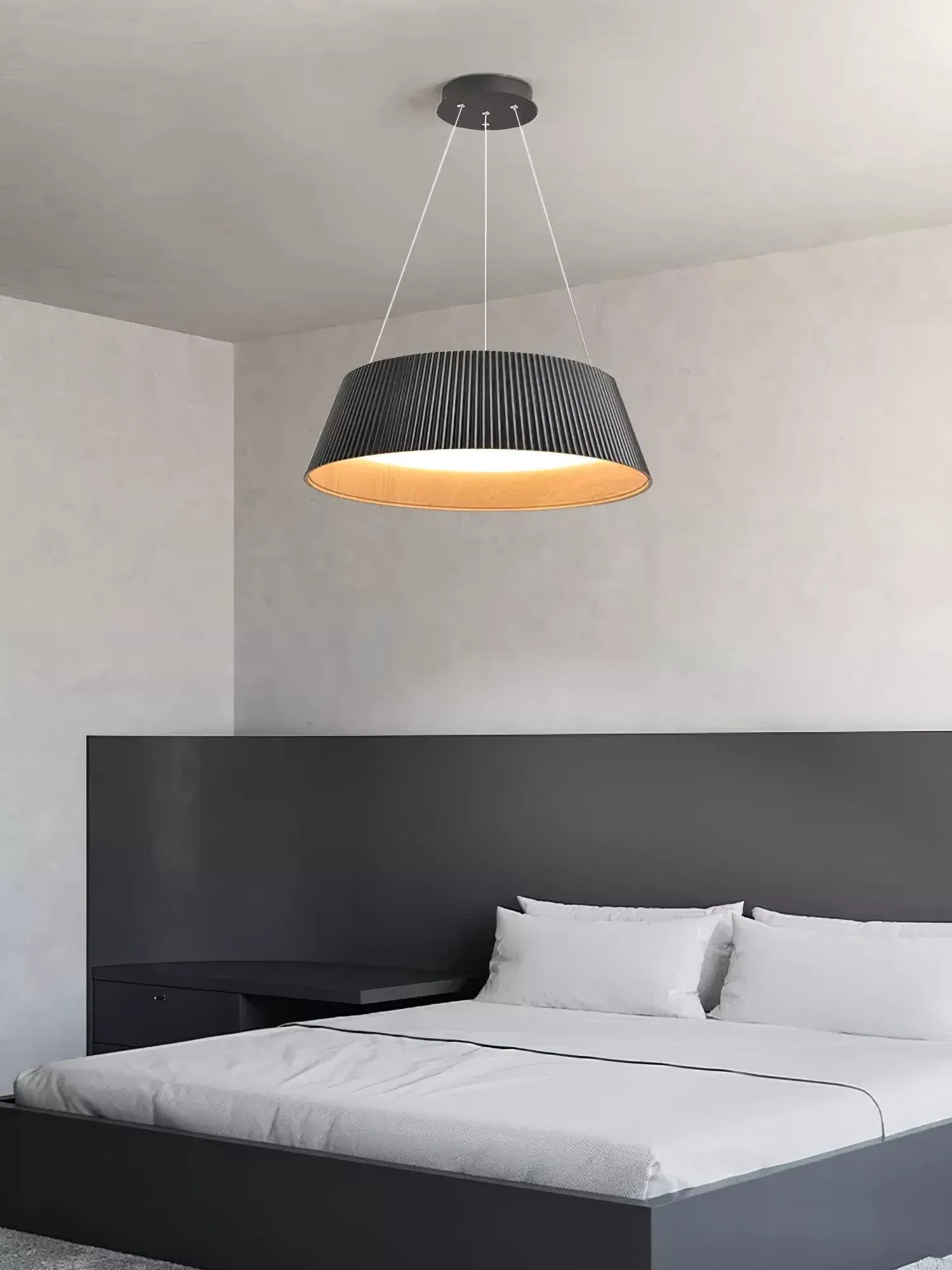 Minimalist Corrugated Lampshade Bedroom Pendant Lamp KL334