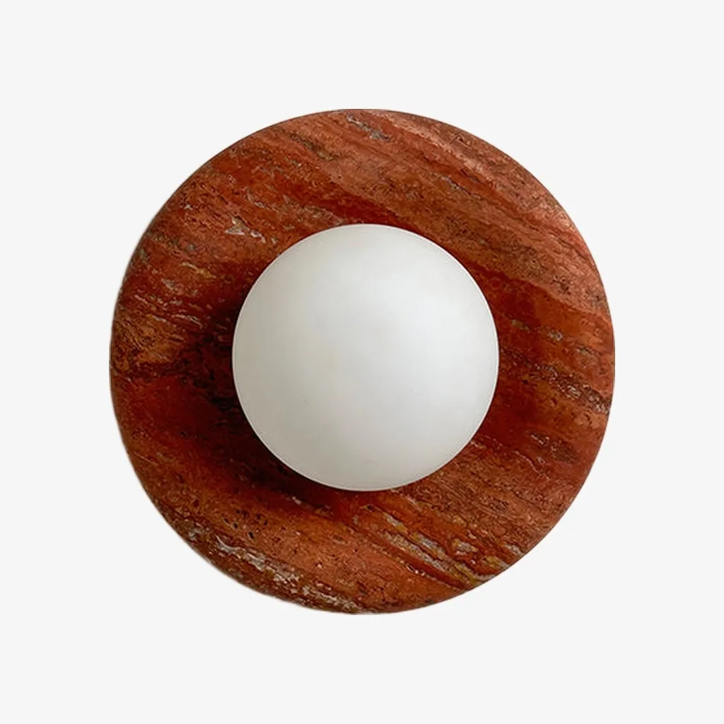 Oria Travertine Stone Wall Sconce - Minimalist Sculptural Wall Lamp for Living Room Bedroom KL2360