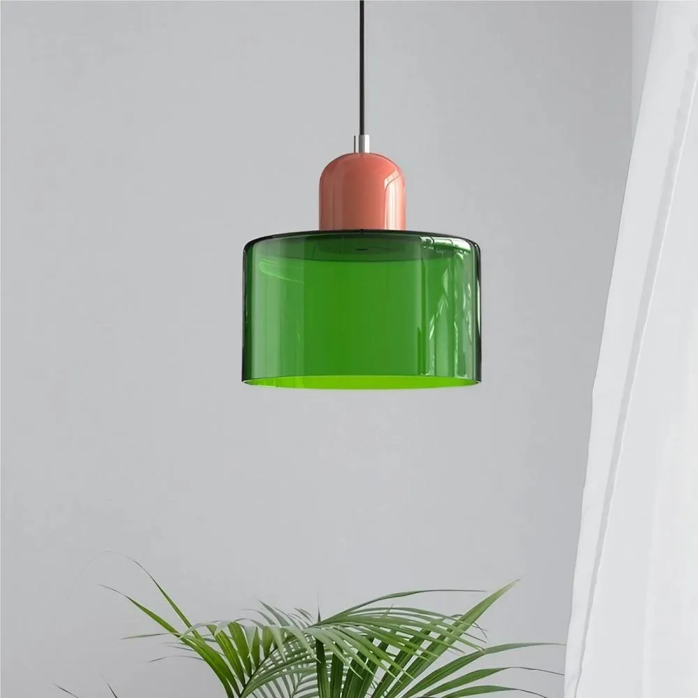 Morandi Cylinder Stained Glass Pendant Light KL17