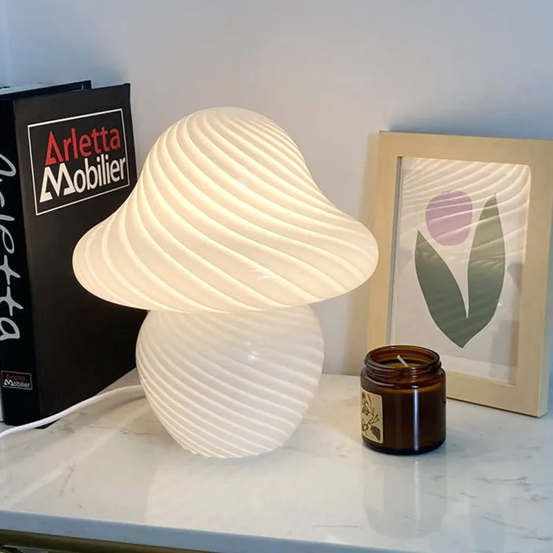 Modern Stained Glass Mushroom Night Light KL33