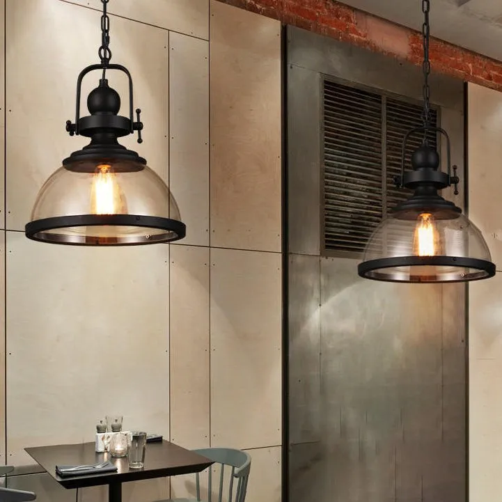 Modern Industrial Style Dome Glass Pendant Lamp KL318
