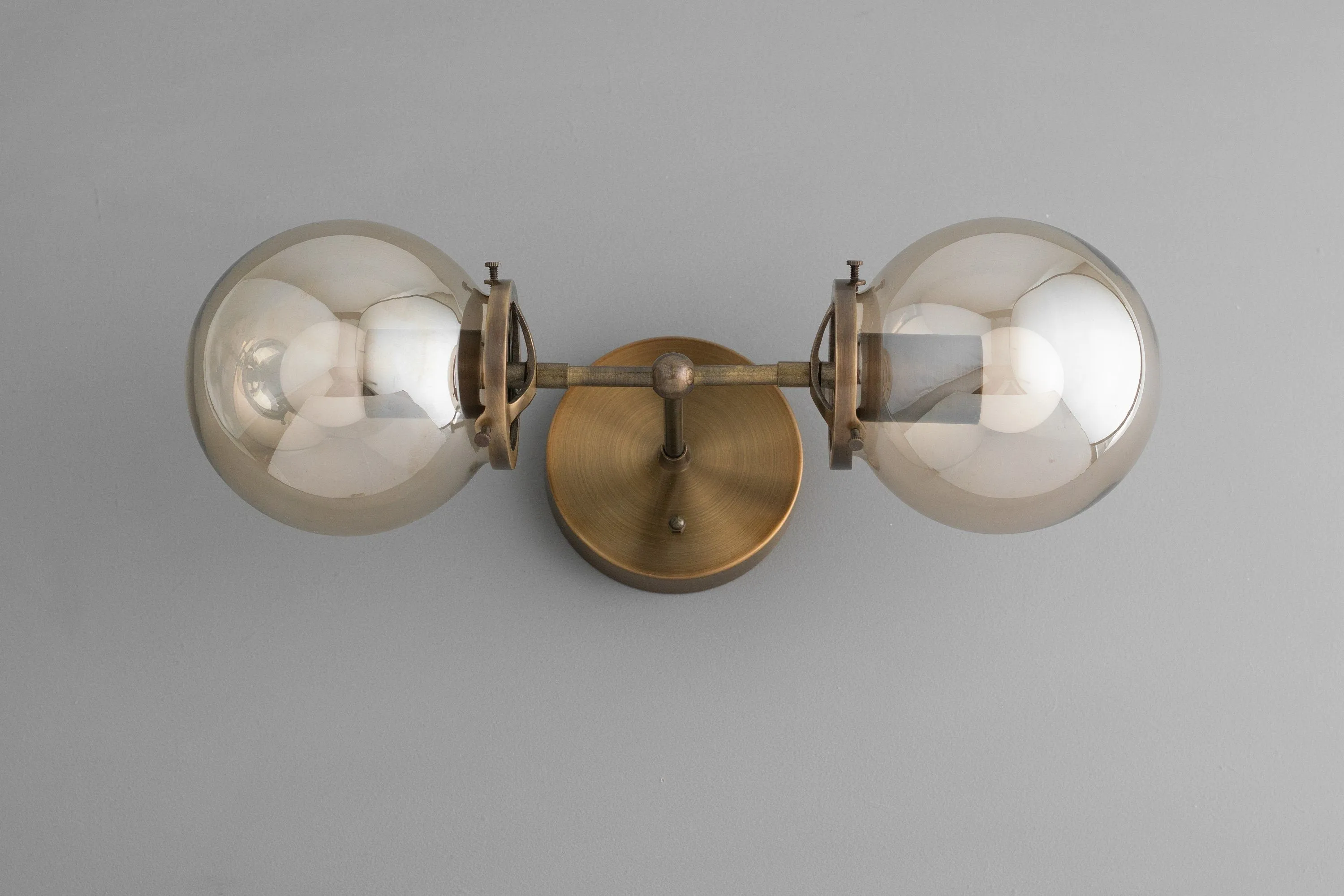 Lumio Globe Double Globe Vanity Wall Light - Rustic Farmhouse Bathroom Wall Fixture KL1467