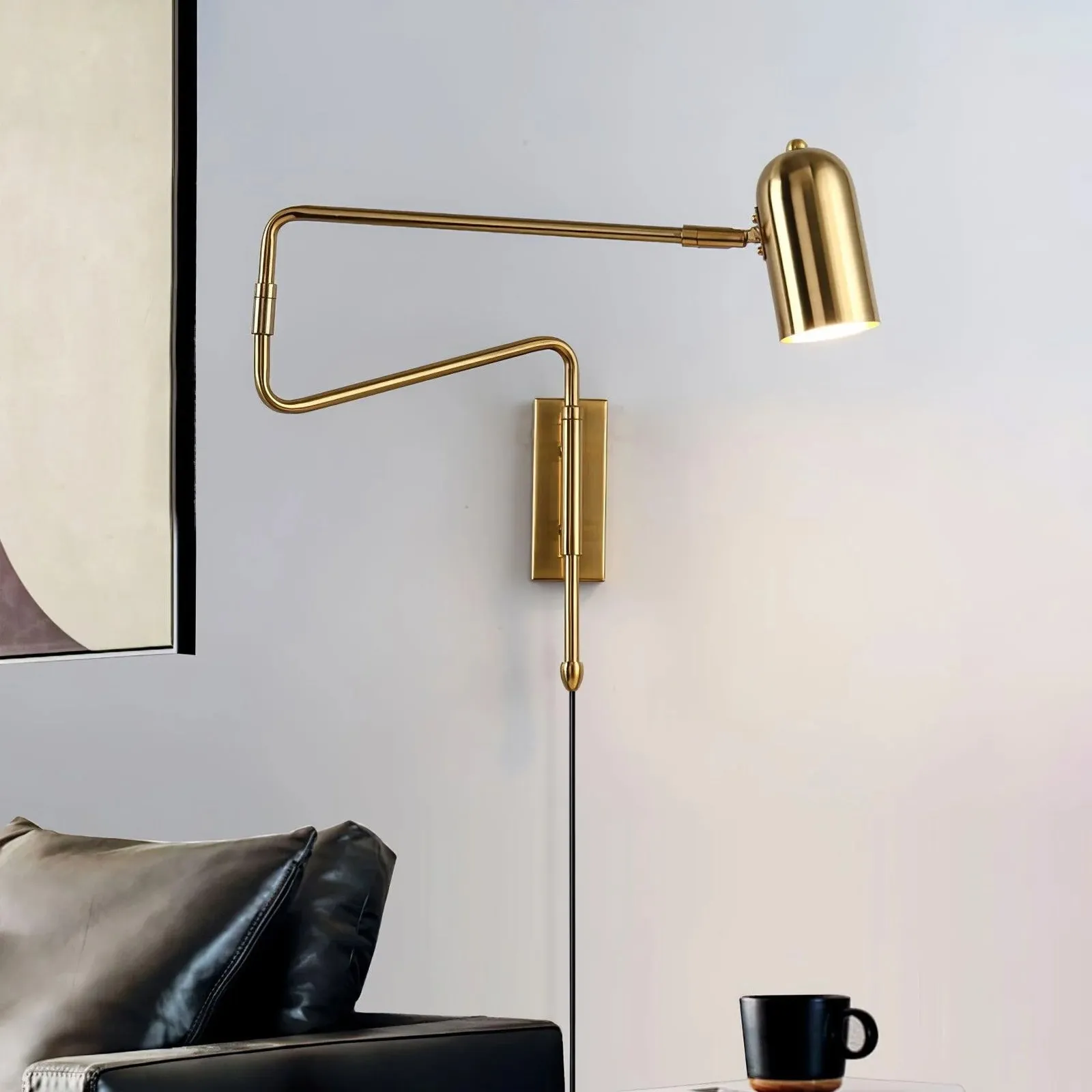 Adjustable Arm Plug In Wall Lamp D371