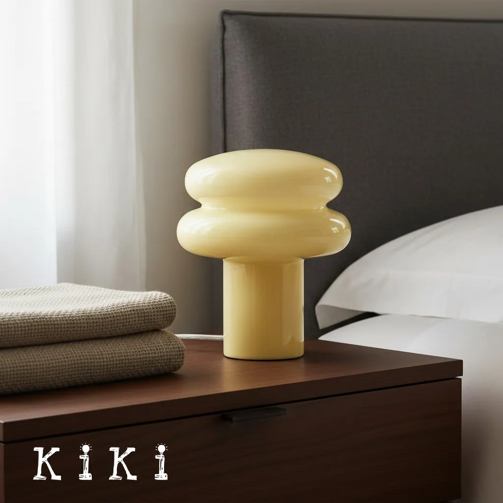 Orra Mushroom Glass Table Lamp - Gentle Colorful Table Light for Relaxing Ambience KL1563