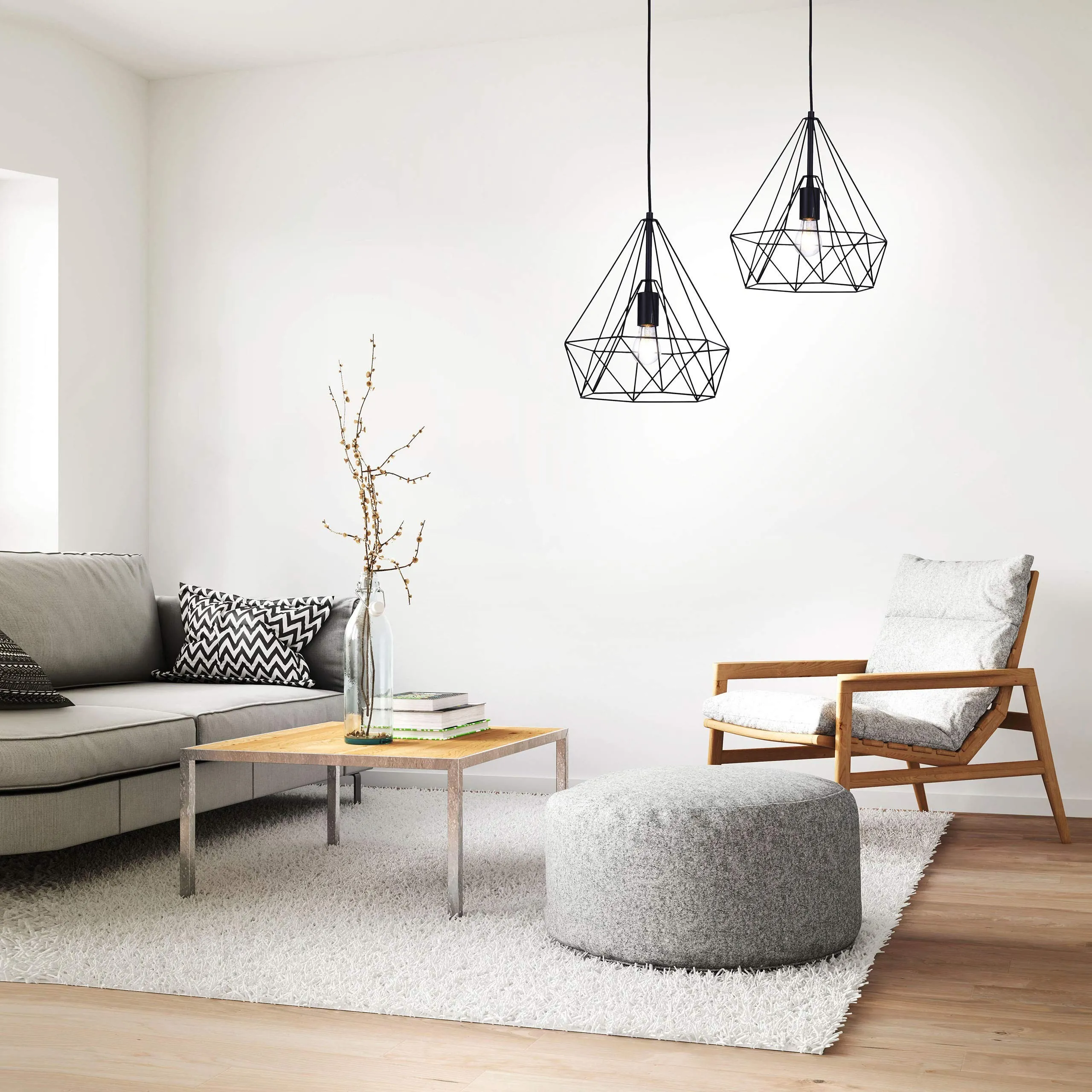 Metal Wire Pendant Lamp KL143