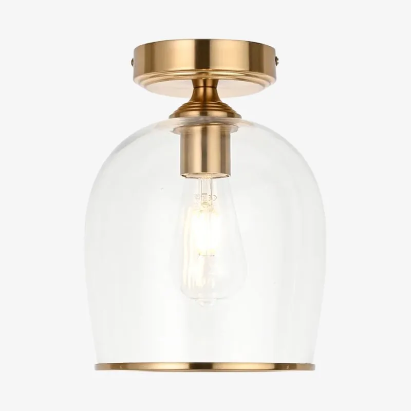 Brazara Dome Ceiling Light - Industrial Ribbed and Clear Glass for Living Room KL1876