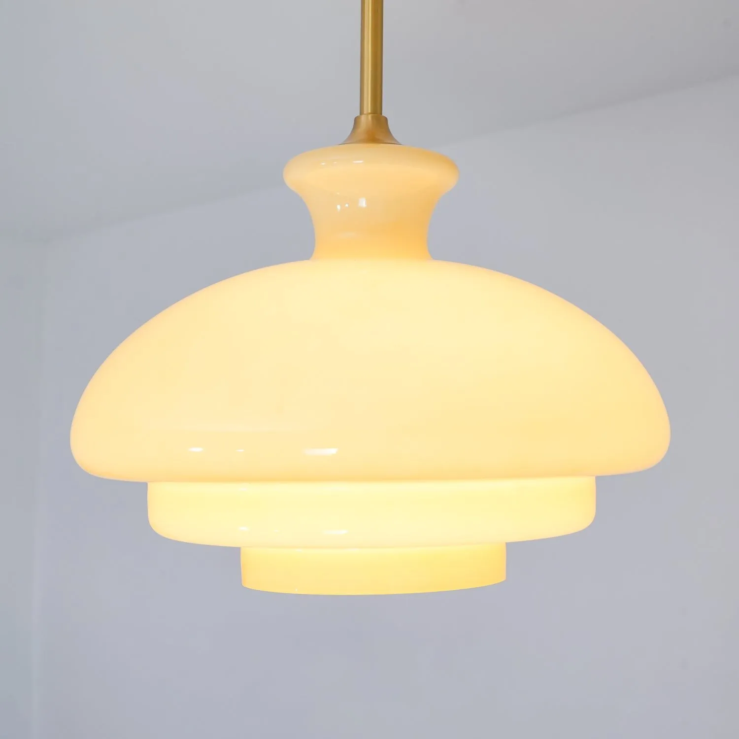 Round Yellow Stylish Simple Glass Pendant Lamp KL558