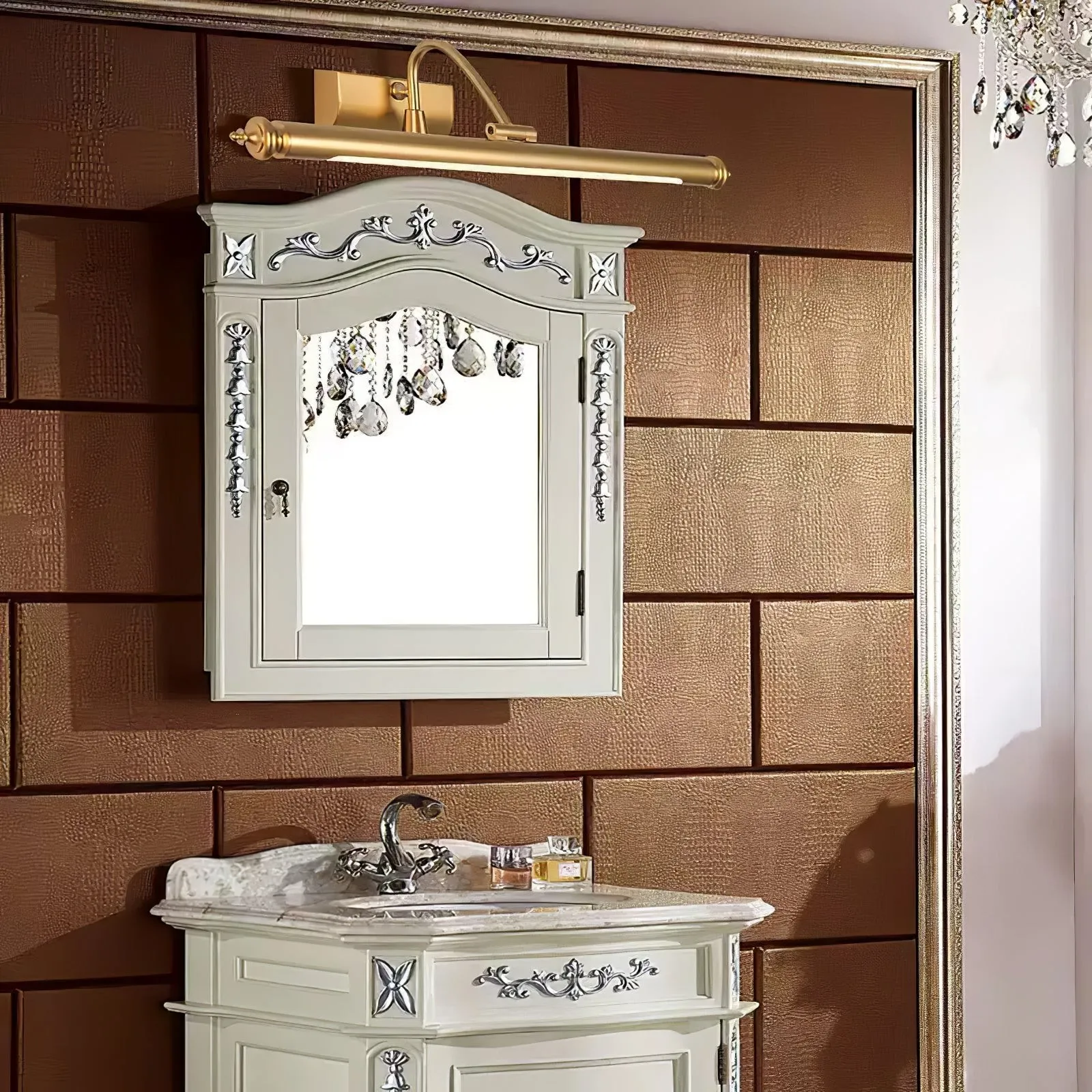 Mirror Front LED Brass Wall Lamp KL352