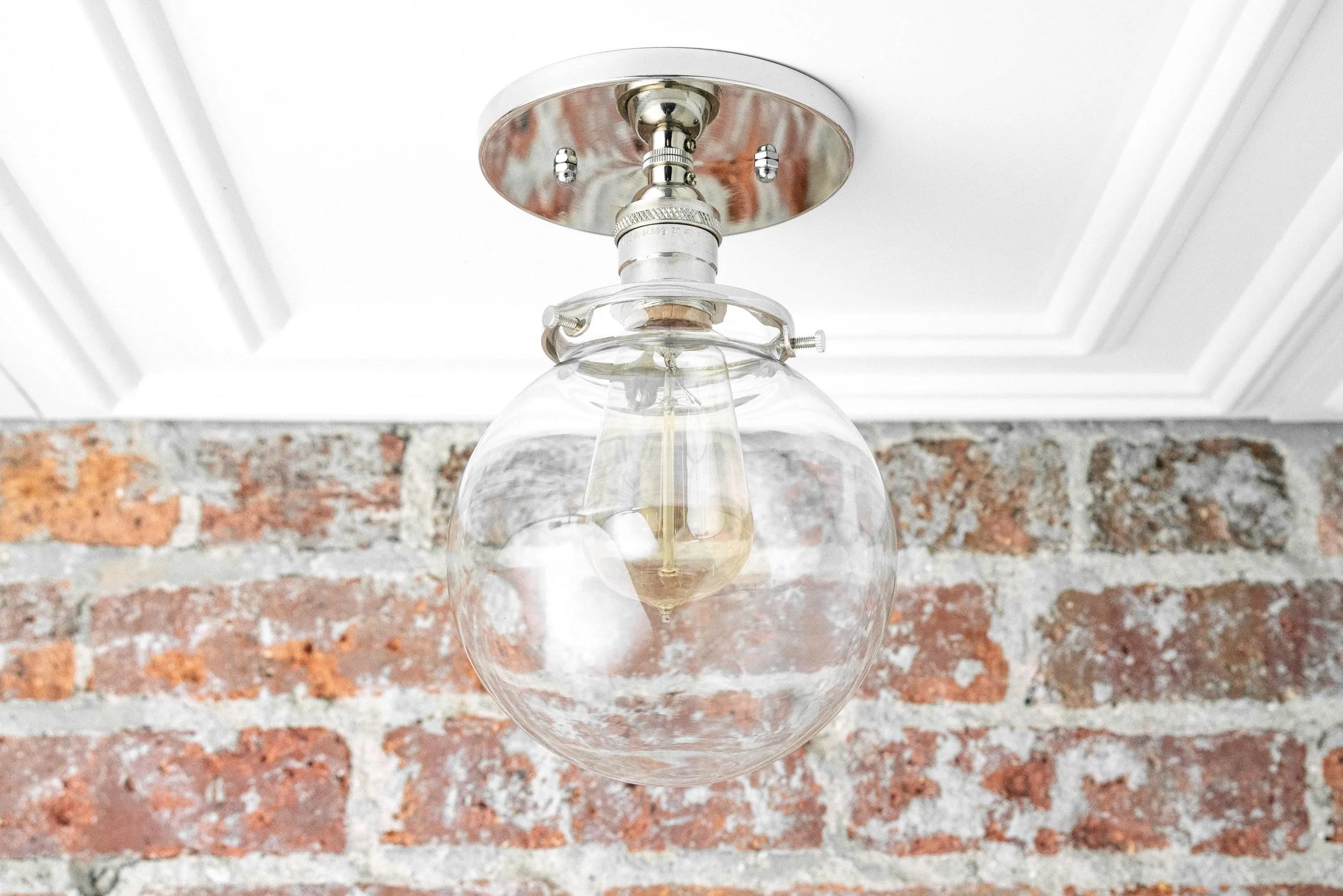Glorica Glass Retro Globe Ceiling Light - Vintage Industrial Home Lighting KL1488