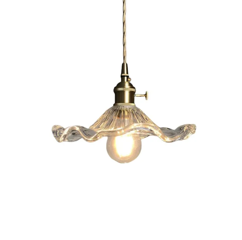 Retro Hibiscus Flower Glass Pendant Light KL113