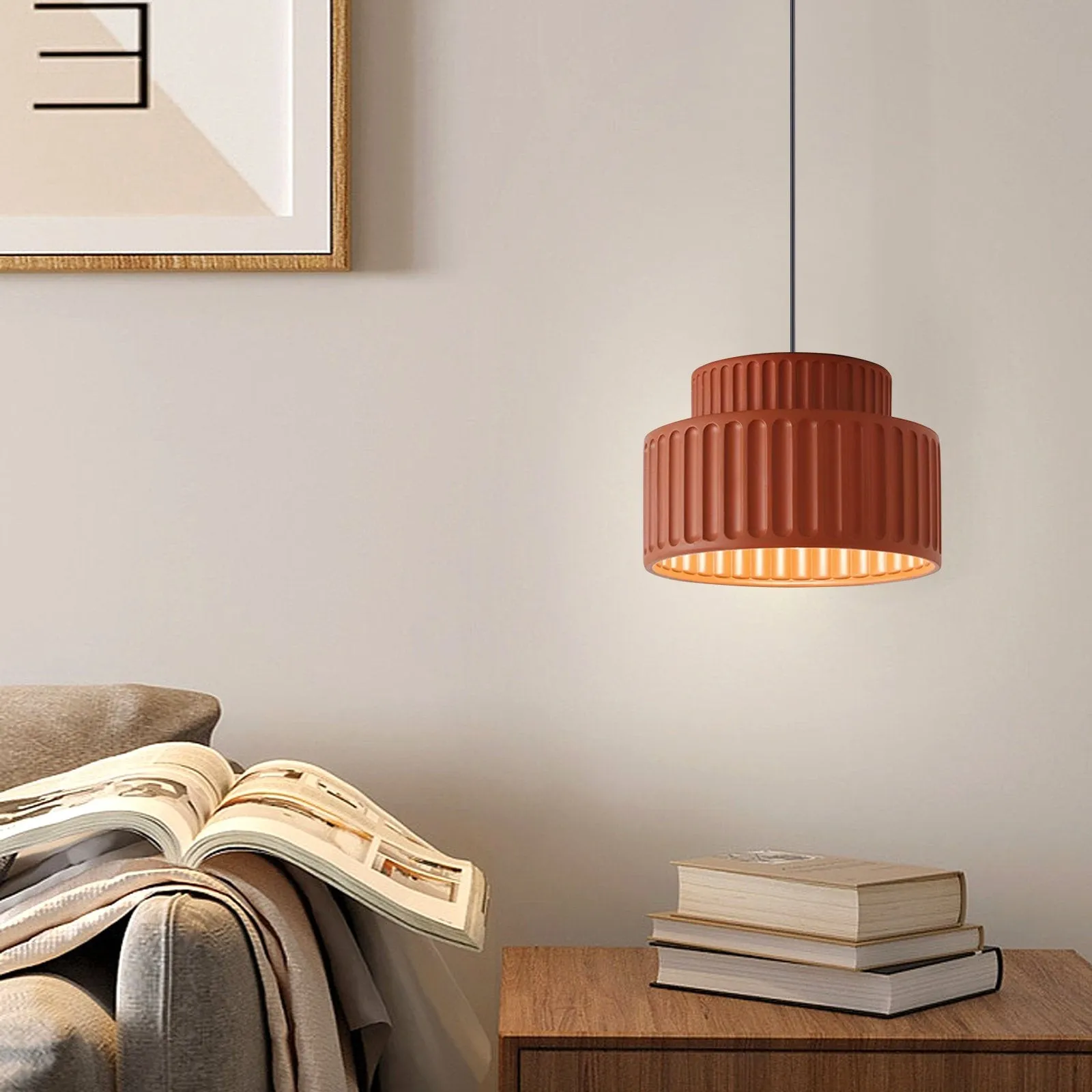 Nordic Cream Style Resin Bowl Pendant Light KL160