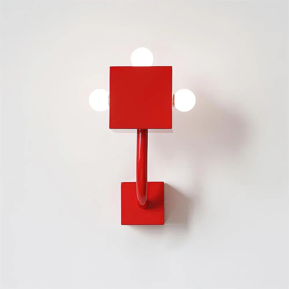 Red Cube Metal Wall Lamp KL602