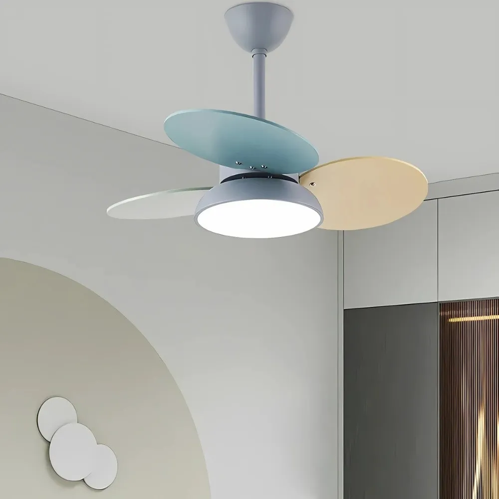 Modern Colorful Led Ceiling Fan Light For Kids Room KL947