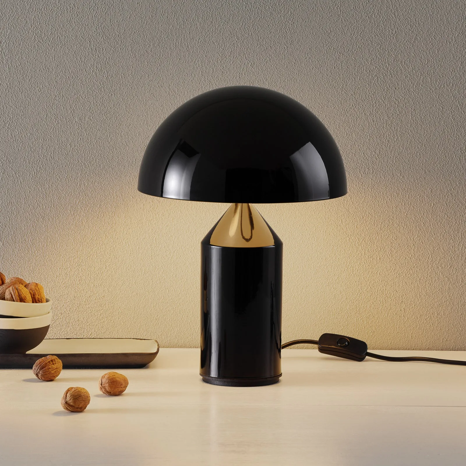 Atollo Metal Table Lamp - Decorative Dome Table Light for Office or Lounge
