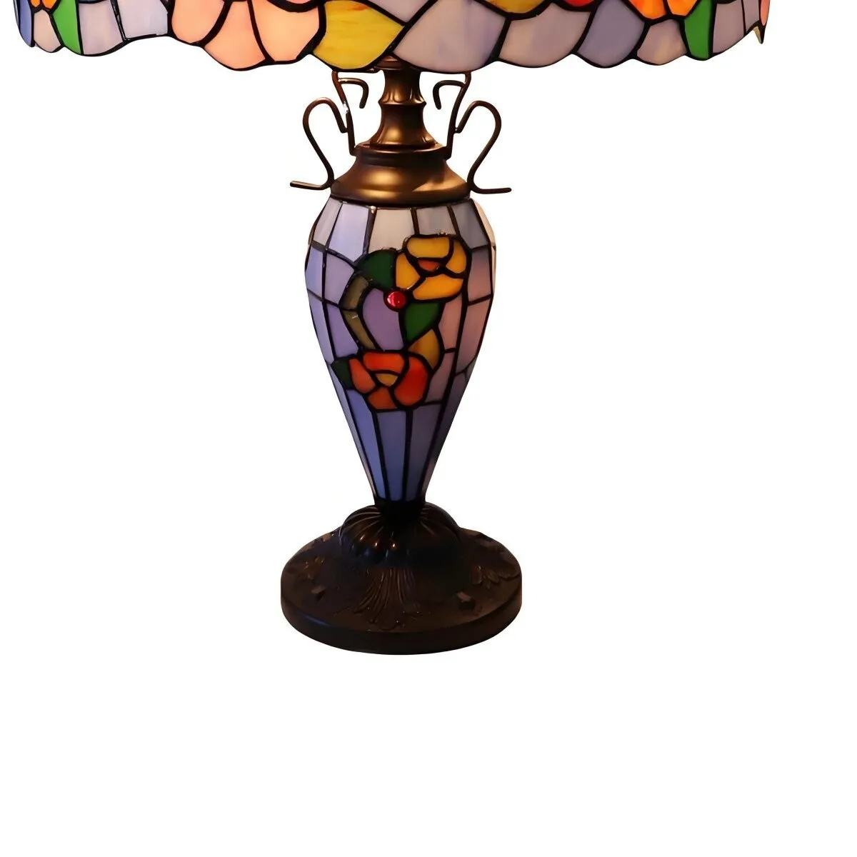 TF Keswick Dragonfly Tiffany Table Lamp - Handcrafted Stained Glass Shade for Living Room or Bedroom KL1890