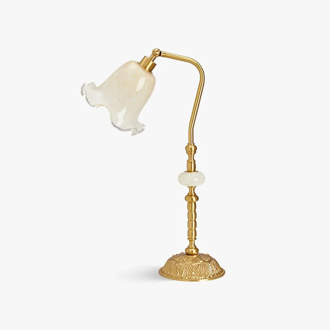 Classic Stylish White Tulip Brass Table Lamp KL718