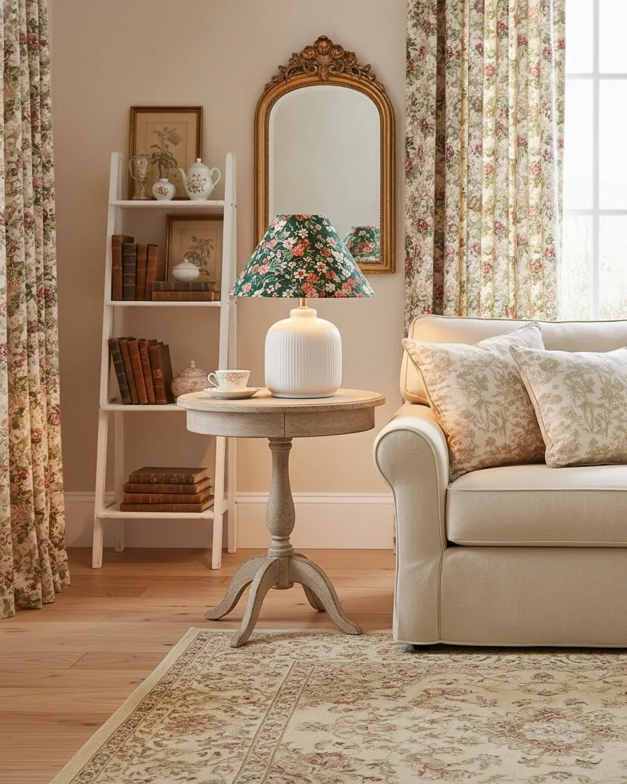Evergreen Floral Table Lamp D327