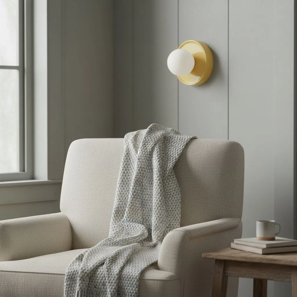 Soina Minimalist Globe Wall Light with Ceramic Base - Warm Ambient Lighting for Home KL1684
