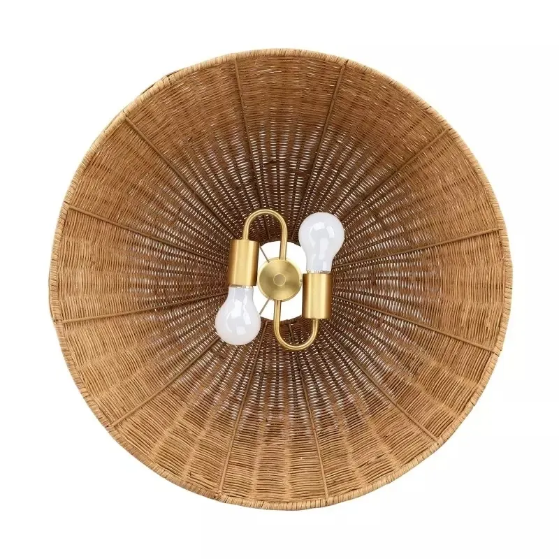 Welanery Dome Pendant Light - Modern Rattan Shade Lamp for Dining Room KL2391