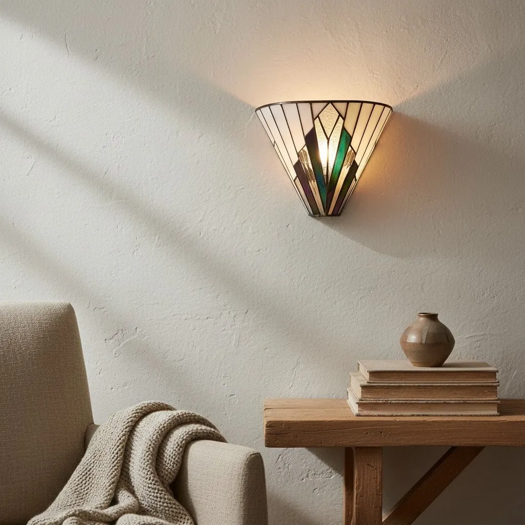 TF Astoria Fan Shaped Vintage Glass Wall Sconce for Bedroom and Hallway KL1991