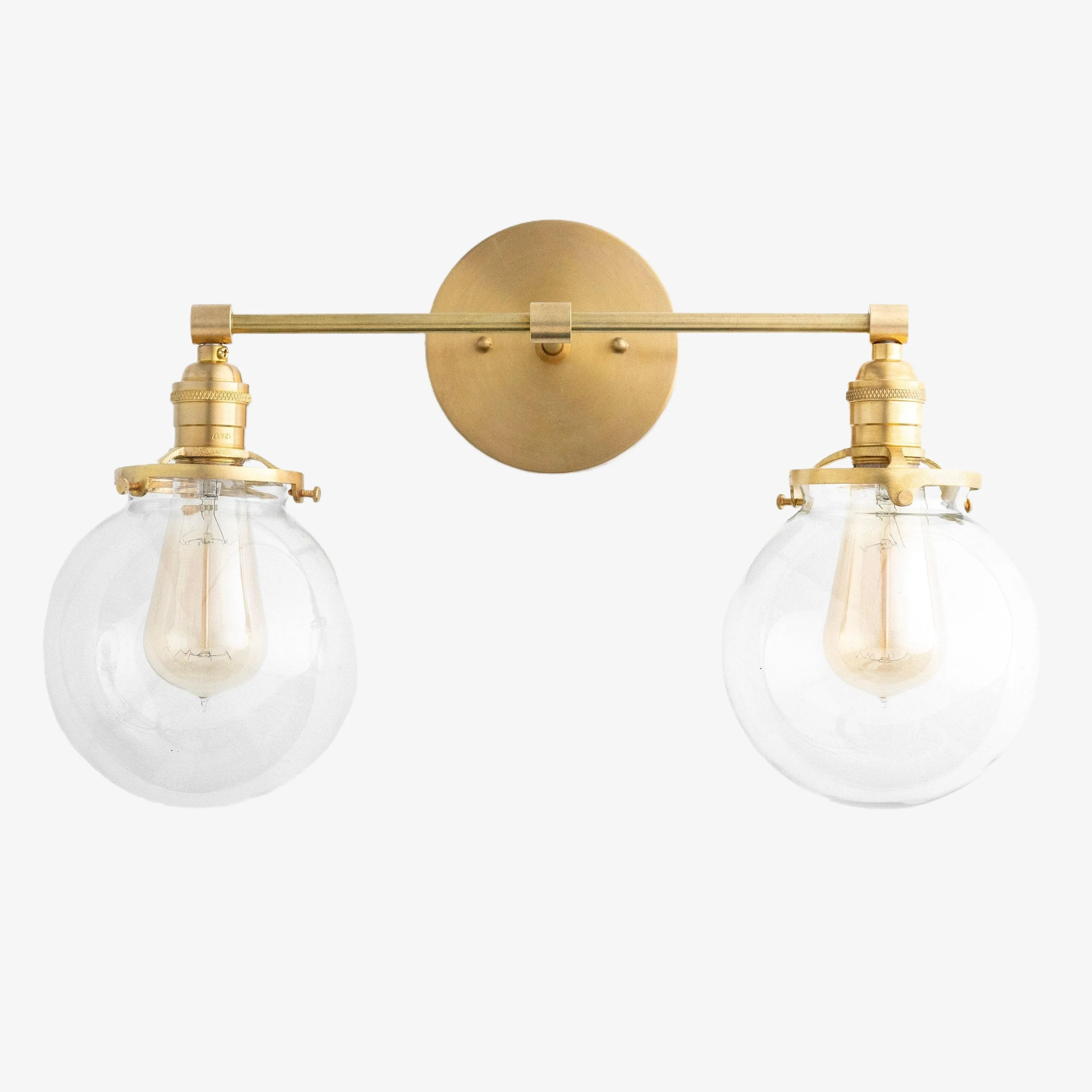 Lumio Globe Glass Globe Vanity Light - Modern Two Light Bathroom Sconce KL1404