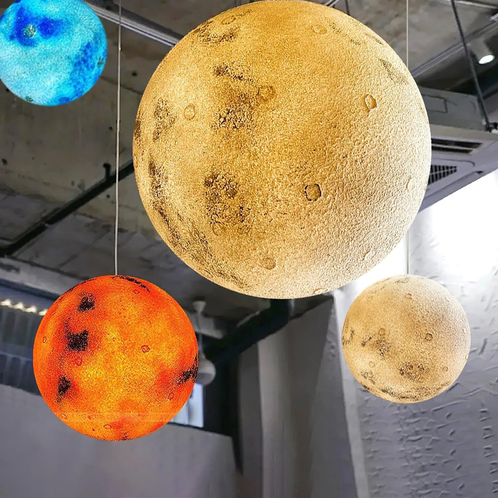 Planetary White Moon Chandelier Suitable For Living Room KL202