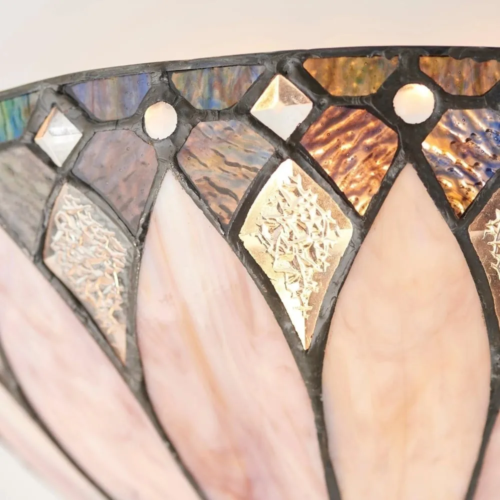 TF Brooklyn Textured Glass Wall Sconce - Elegant Retro Sconce for Living Room or Corridor KL1762