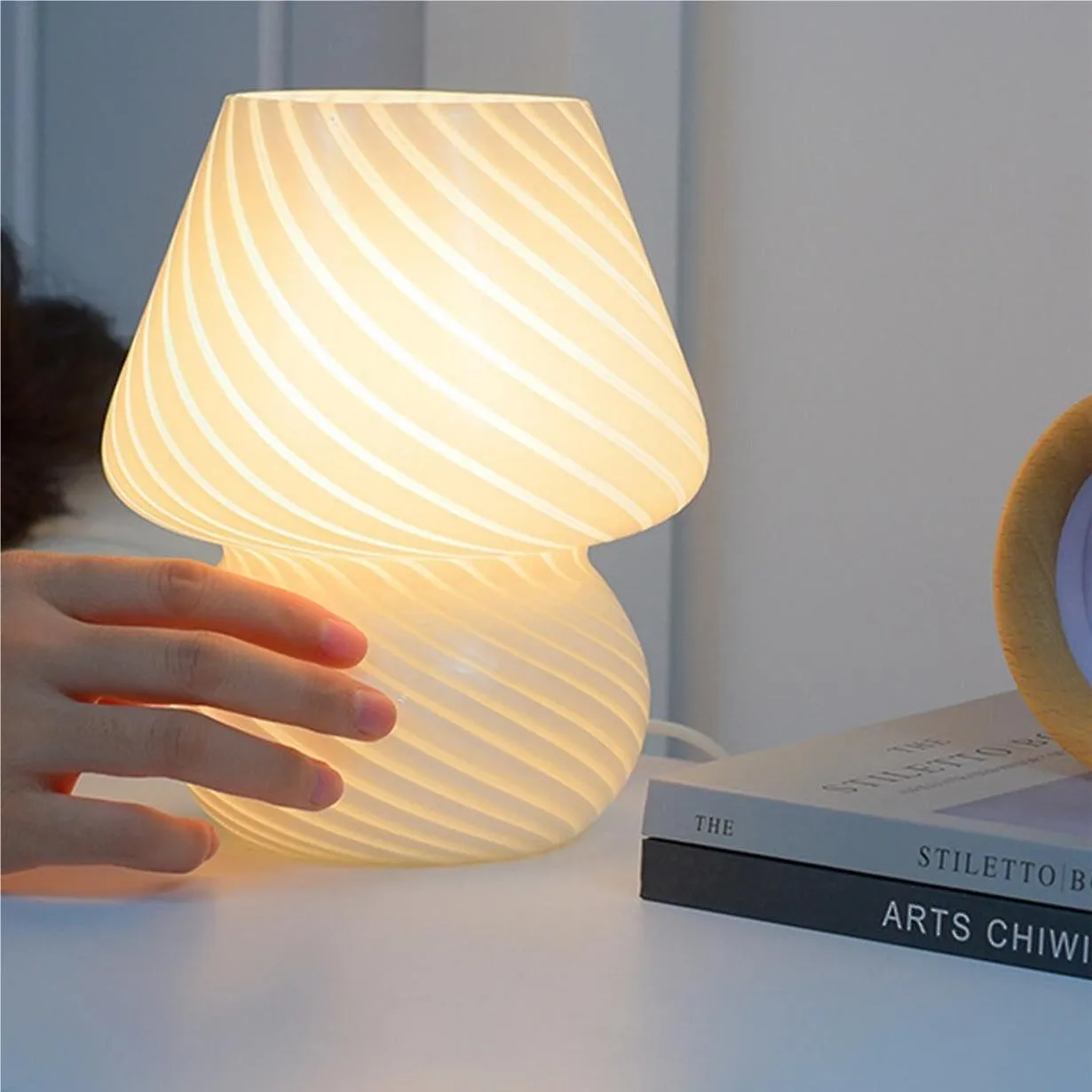 Nordic Macaron Mushroom Glass Table Lamp KL32